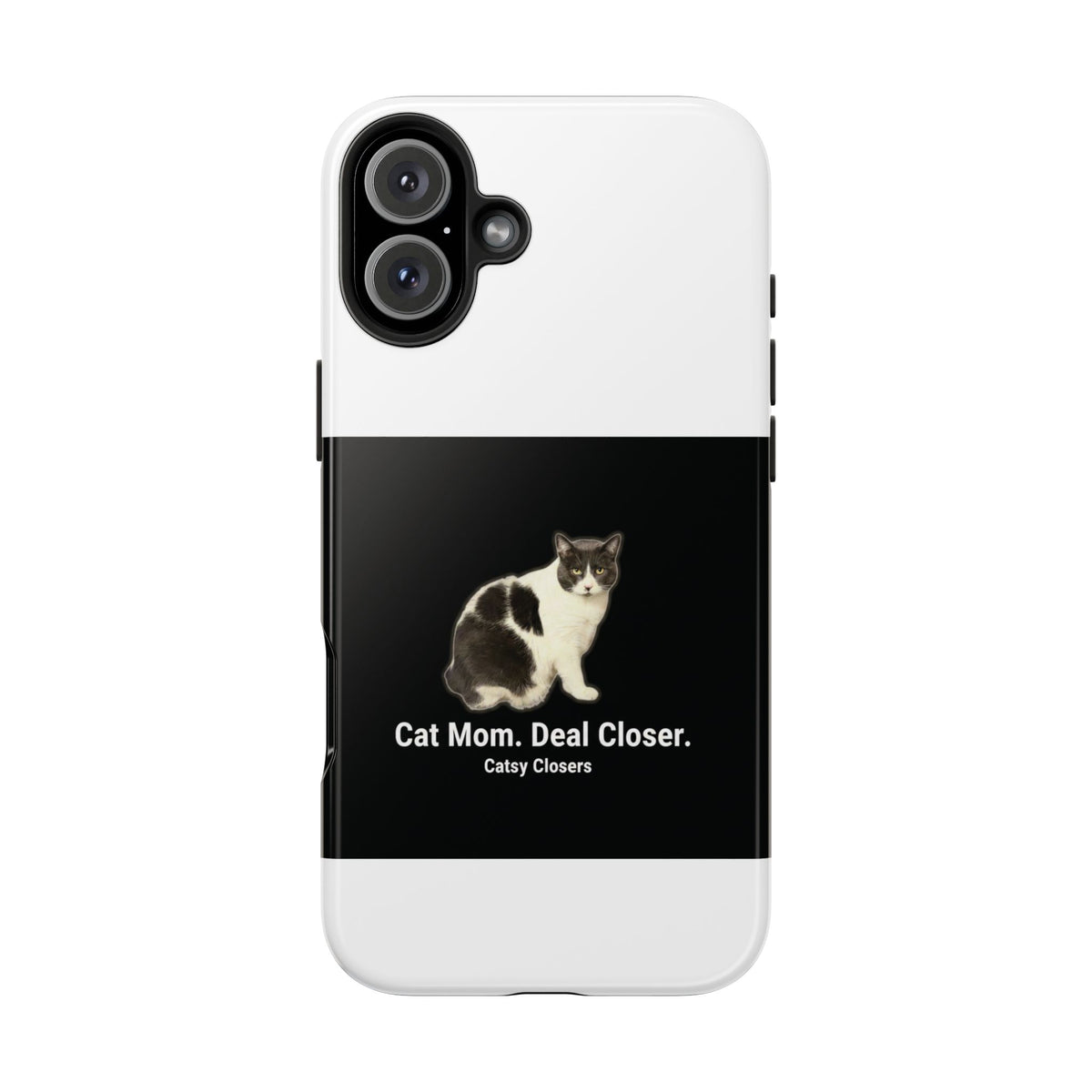Phone Case — "Cat Mom. Deal Closer." Black Cat Protective Tough Case
