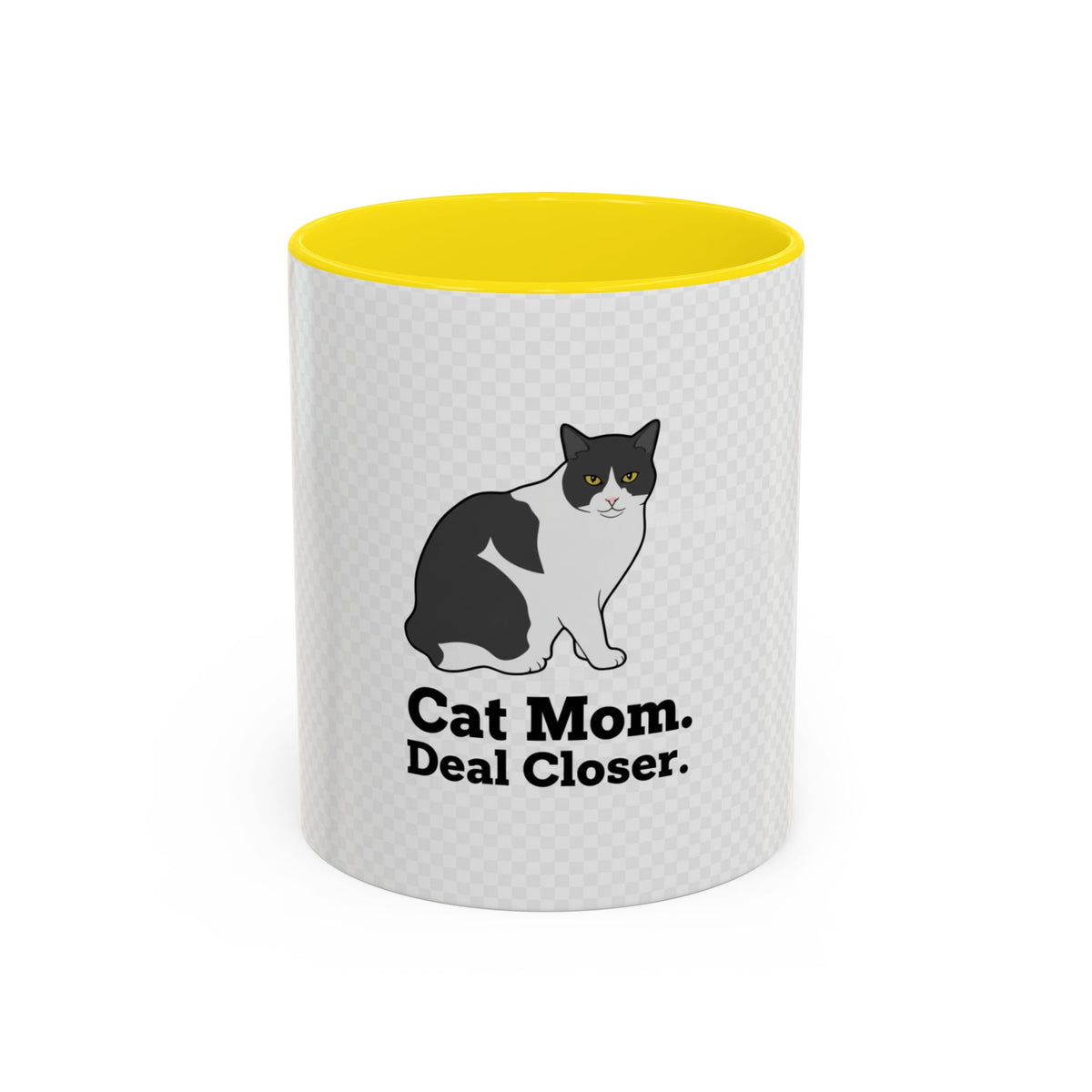 Cat Mom Coffee Mug — "Cat Mom. Deal Closer." Accent 11/15oz