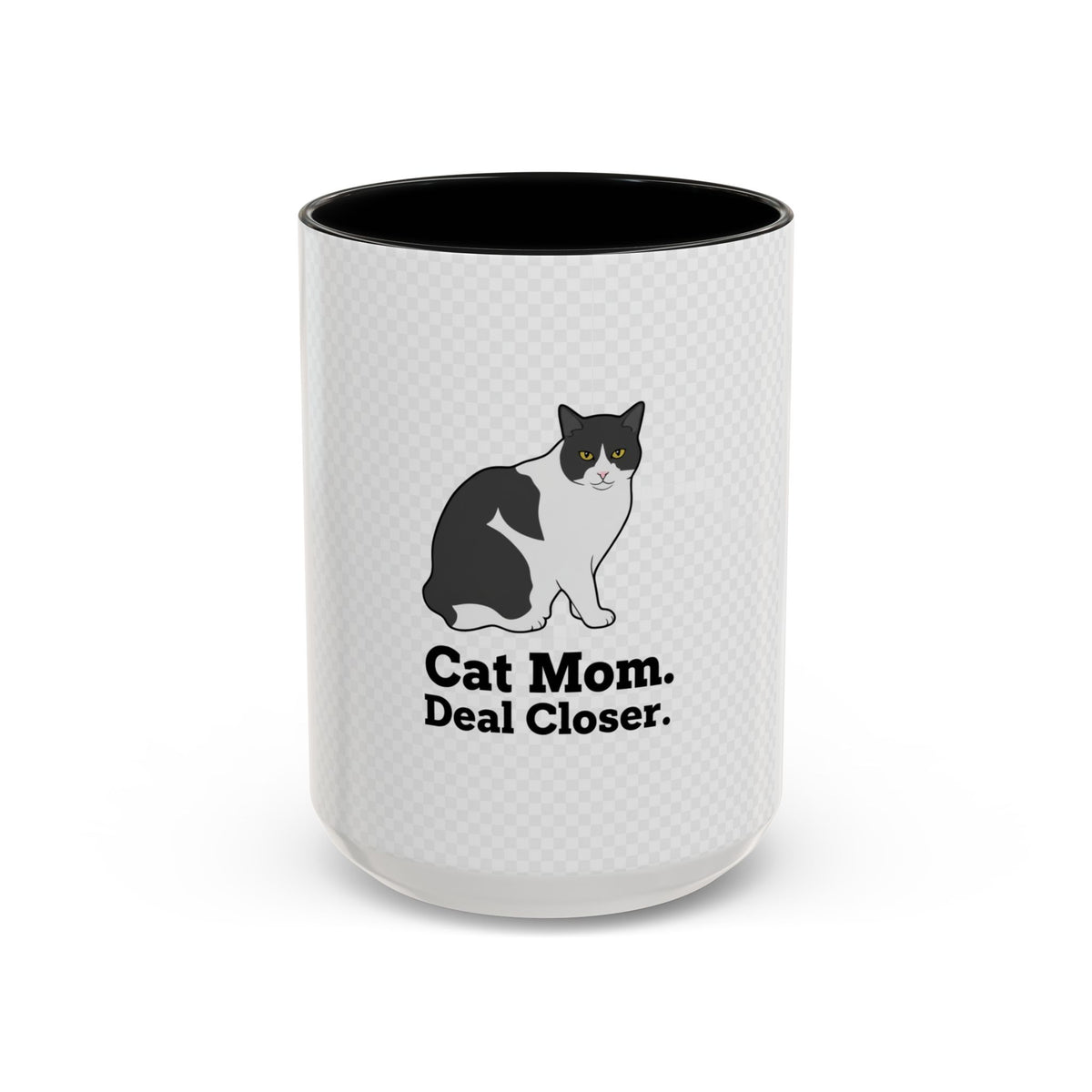 Cat Mom Coffee Mug — "Cat Mom. Deal Closer." Accent 11/15oz