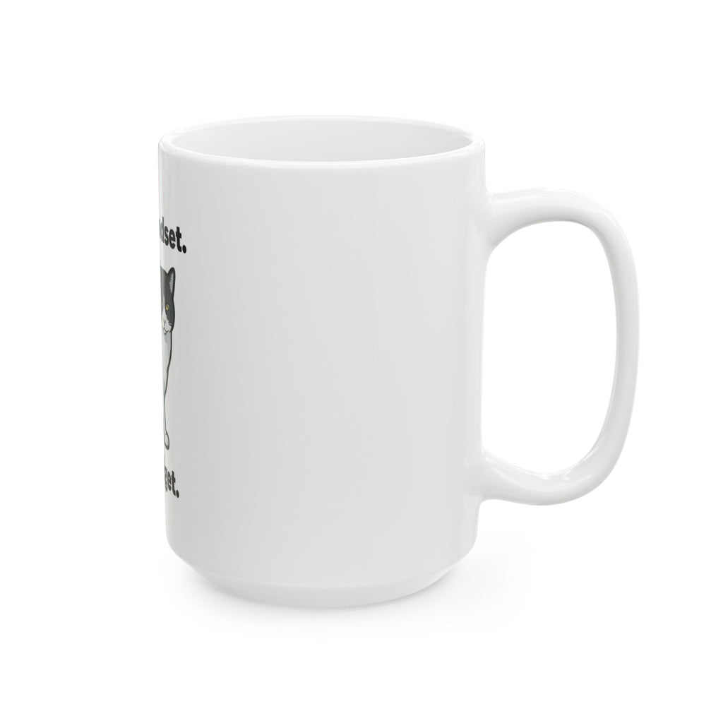 Luxury Mindset D2D Budget Cat Mug — "Aim High. Grind Daily." | Catsy Closers