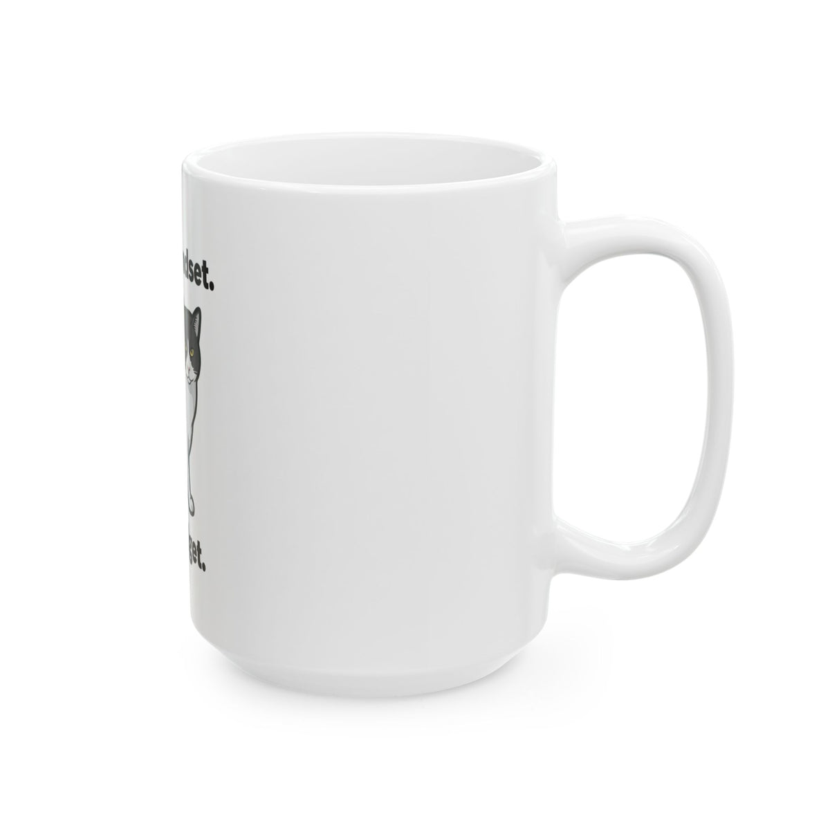 Luxury Mindset D2D Budget Cat Mug — "Aim High. Grind Daily." | Catsy Closers