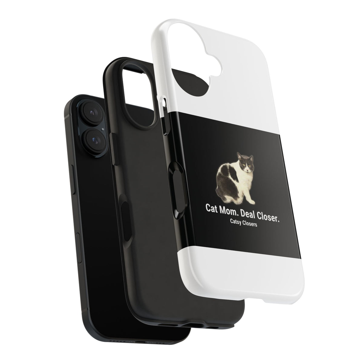 Phone Case — "Cat Mom. Deal Closer." Black Cat Protective Tough Case