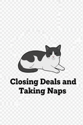 Closing Deals and Taking Naps wall art featuring Sheesha the tuxedo cat